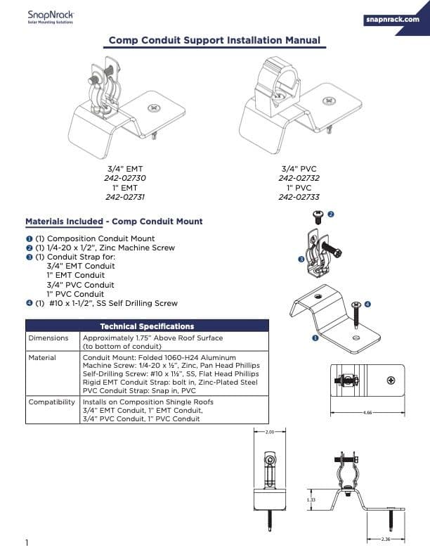 Conduit Support Assembly Installation Manual